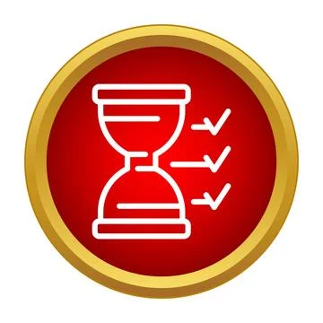 Hourglass with check marks representing time management efficiency Stock Illustration