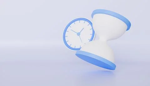 Hourglass with clock countdown, time and deadline concept Ilustración de archivo