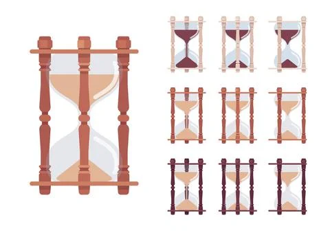 Hourglass clock set Stock Illustration
