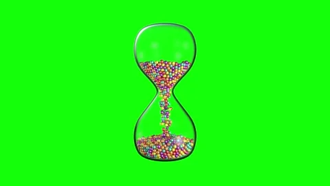 Hourglass countdown sand watch ball fall Stock Footage 247616595