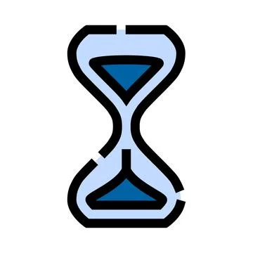 Hourglass counting down time with blue sand Stock Illustration
