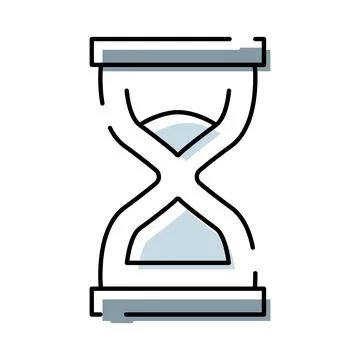 Hourglass counting down time with falling sand Stock Illustration