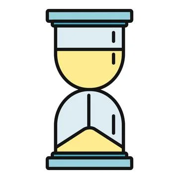 Hourglass counting down time with falling sand Stock Illustration