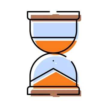 Hourglass counting down time with flowing sand Stock Illustration