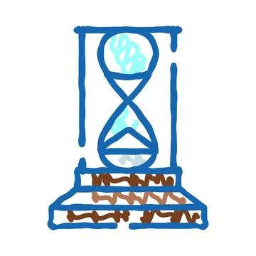 Hourglass counting down time with flowing sand Stock Illustration