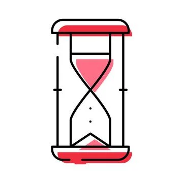 Hourglass counting time with falling sand concept Stockillustratie