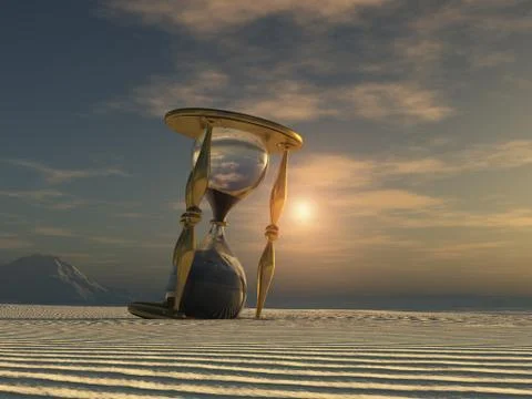 Hourglass in the desert イラスト素材