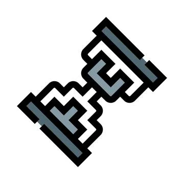 Hourglass device measuring passing time in pixel art Illustrazione stock