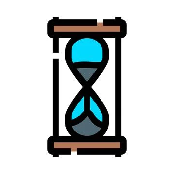 Hourglass device measuring passing time icon concept Illustrazione stock