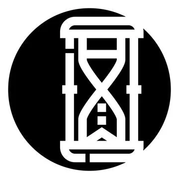 Hourglass device measuring passing time in a circle 스톡 일러스트