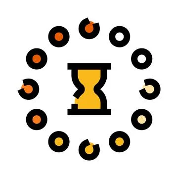 Hourglass displaying time passing with countdown concept Ilustración de archivo