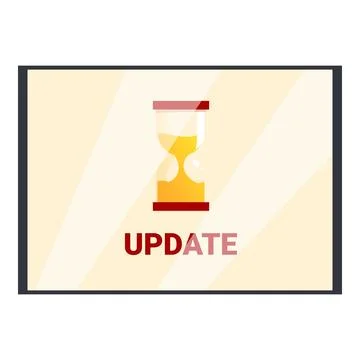 Hourglass displaying update status during software installation Stock Illustration