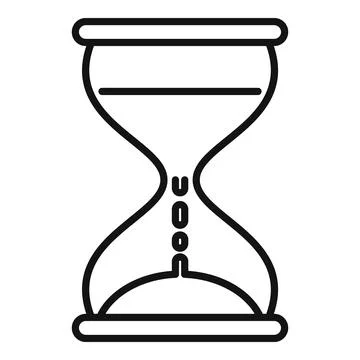 Hourglass duration timer icon outline vector. Event overtime Stock Illustration