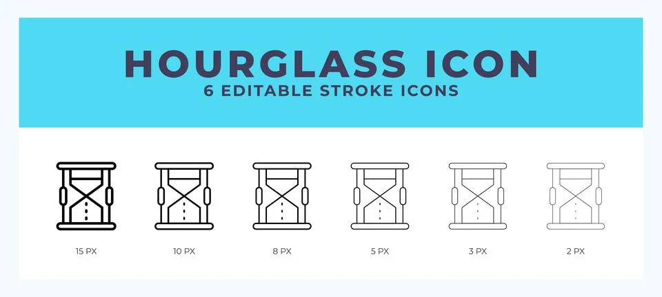 Hourglass editable line icon. Vector illustration with different stroke. Stock Illustration