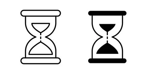 Hourglass end icon symbol. Vector illustration pack in black color. Stock Illustration