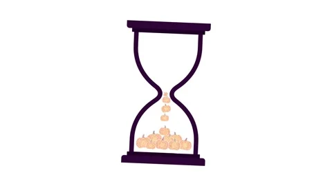 Hourglass with Falling Pumpkins Animation Stock-Footage 331050146