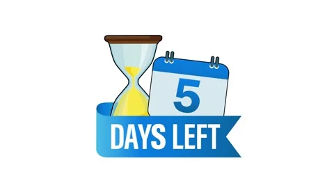 Hourglass with five days left and blank space animation on white and green Stock Footage 319024062
