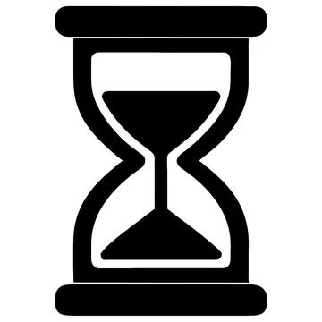 Hourglass flat icon. Vector black symbol. Stock Illustration