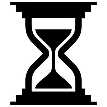 Hourglass flat icon. Vector black symbol. Stock Illustration