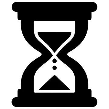 Hourglass flat icon. Vector black symbol. Stock Illustration