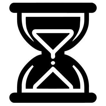 Hourglass flat icon. Vector black symbol. Stock Illustration