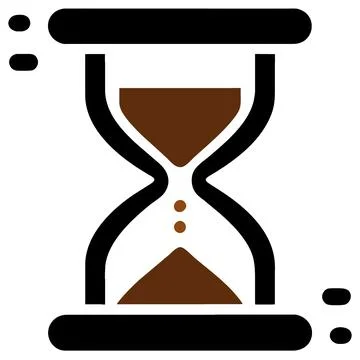 Hourglass flat icon. Vector black symbol. Stock Illustration