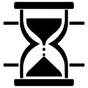 Hourglass flat icon. Vector black symbol. Stock Illustration