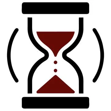 Hourglass flat icon. Vector black symbol. Illustrazione stock