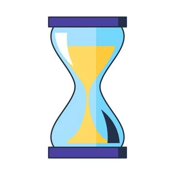 Hourglass flat illustration representing time management 库存插图