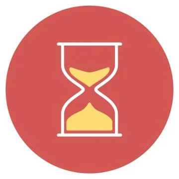 Hourglass Flat Round Icon Illustrazione stock