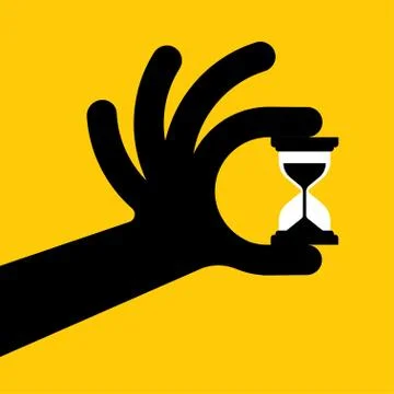 Hourglass in hands Stock Illustration