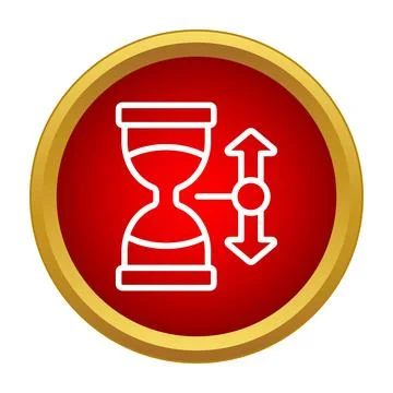 Hourglass icon with adjustable timing arrows symbol Stock Illustration