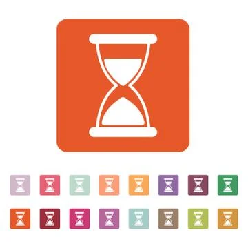 The hourglass icon. Chronometer and timer, clock symbol. Flat 스톡 일러스트