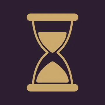 The hourglass icon. Chronometer and timer, clock symbol. Flat Stock Illustration