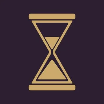 The hourglass icon. Clock symbol. Flat Stock Illustration
