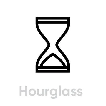 Hourglass icon. Editable line vector Stock Illustration