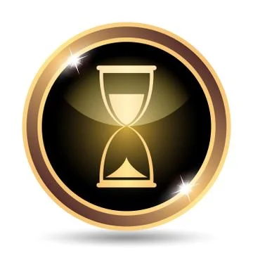 Hourglass icon. Internet button on white background.. Illustrazione stock