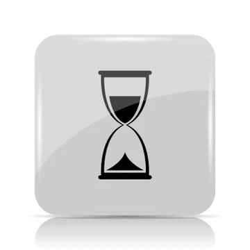 Hourglass icon. Internet button on white background.. Illustrazione stock