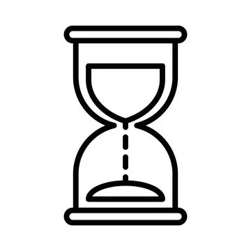 Hourglass icon linear logo mark in black and white 库存插图