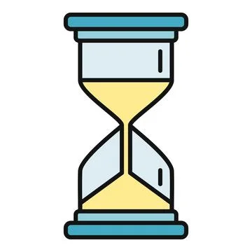 Hourglass icon measuring passing time and deadline Stock Illustration