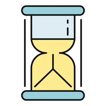 Hourglass icon measuring passing time and deadline countdown Stock Illustration