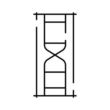 Hourglass icon measuring time with flowing sand Stock Illustration