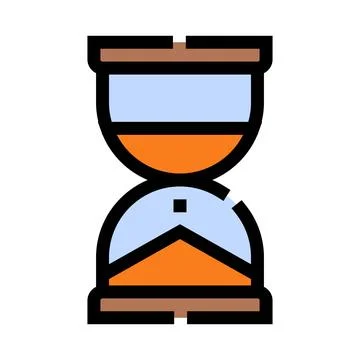 Hourglass icon measuring time passing with flowing sand Stock Illustration