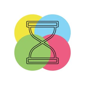 Hourglass icon, sand time clock Stock Illustration