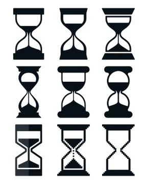 Hourglass icon set Stock Illustration