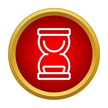 Hourglass icon symbolizing time passing and deadline Stock Illustration