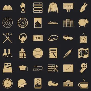 Hourglass icons set, simple style Stock Illustration
