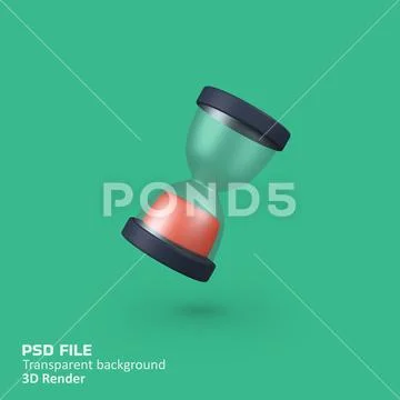 Hourglass isolated 3d render icon illustration PSD Template
