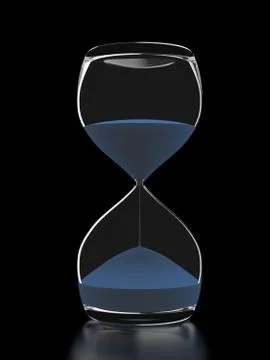 Hourglass isolated on black Stock Illustration