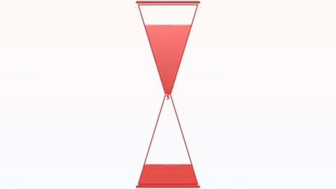 Hourglass Life Timer Red Fluid Time Medical Awareness Animation Loop 4K 스톡 동영상 334529578